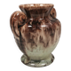 Petit vase à glaçure brillante de couleur marron/menthe et « oreilles » des années 1970, Suède