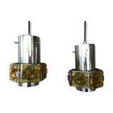 2 vintage chrome and orange plexi suspensions