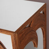 Rattan and mirror chest of drawers