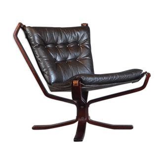 Midcentury Early Sigurd Ressell Falcon Chair Low-Backed X Framed by Vatne Mobler. Vintage Modern / R
