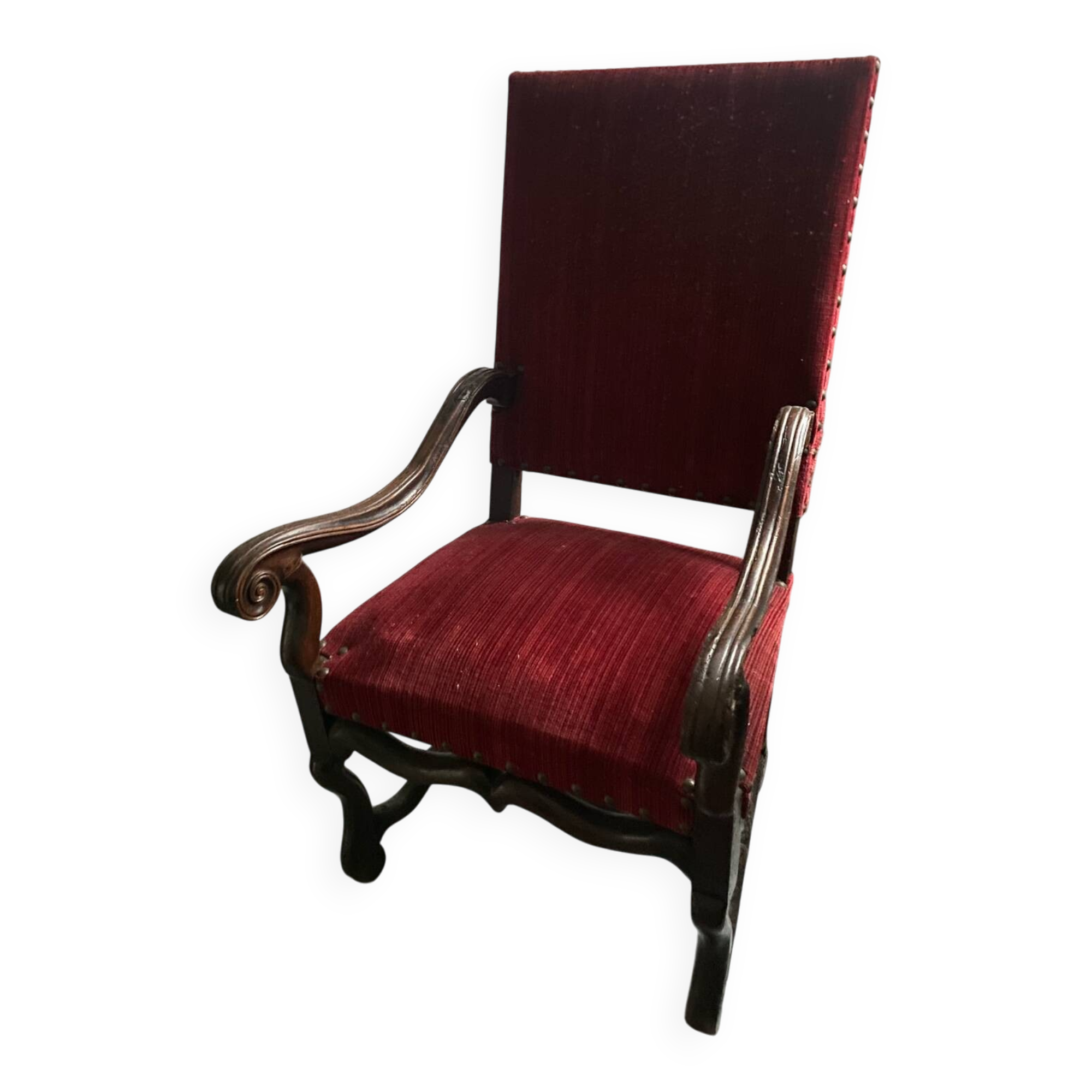 Louis XIII style armchair, 19th century.