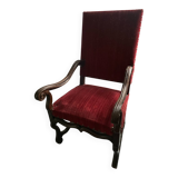 Louis XIII style armchair, 19th century.
