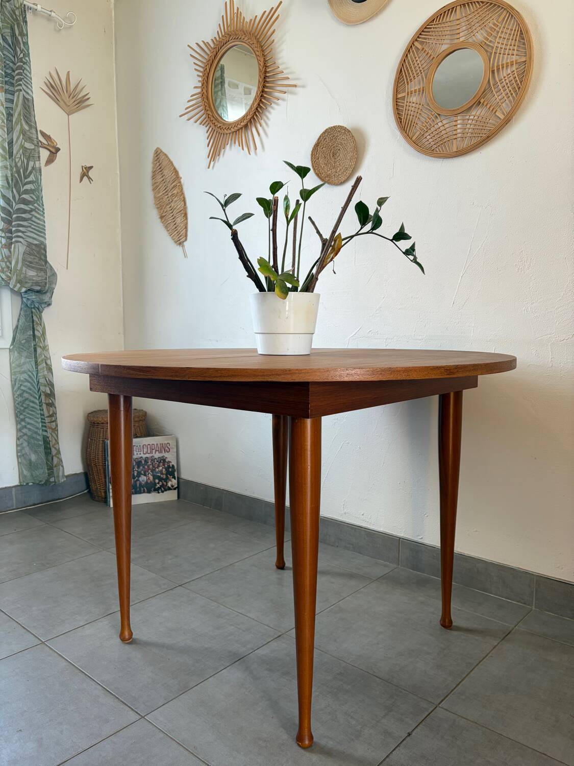 Vintage teak round table