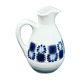 Carafe en grès émaillée avec un joli motif de fleurs bleues vintage et design 1970