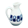 Carafe en grès émaillée avec un joli motif de fleurs bleues vintage et design 1970