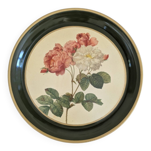 Plateau métal décor - floral