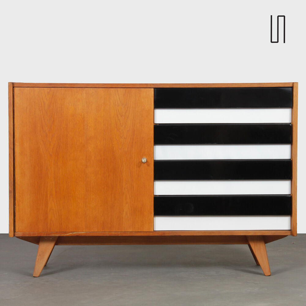 Vintage oak chest of drawers by Jiri Jiroutek, model U-458, 1960s