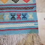 Berber carpet, blue carpet, Moroccan carpet 215x100cm