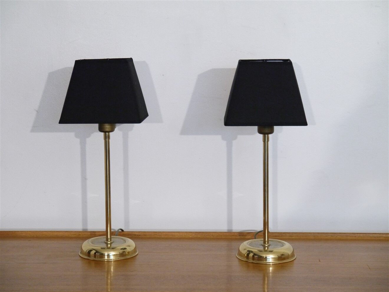 Pair of vintage Scandinavian brass lamps 1960