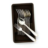Ercuis 6 forks and 6 spoons dessert model carthage silver metal