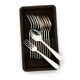 Ercuis 6 forks and 6 spoons dessert model carthage silver metal