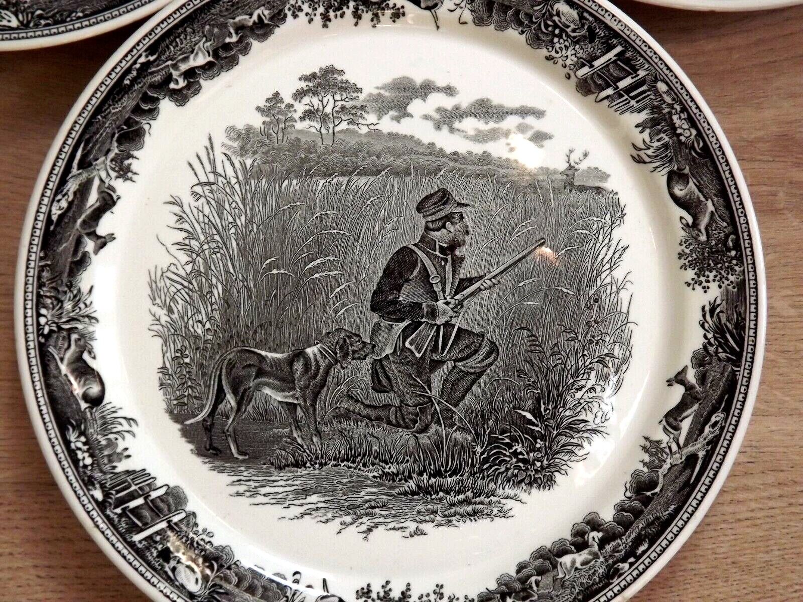 Lot de 3 assiettes, scène de chasse, Villeroy & Boch