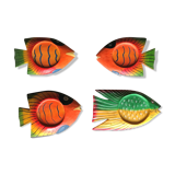 4 wooden fish coasters