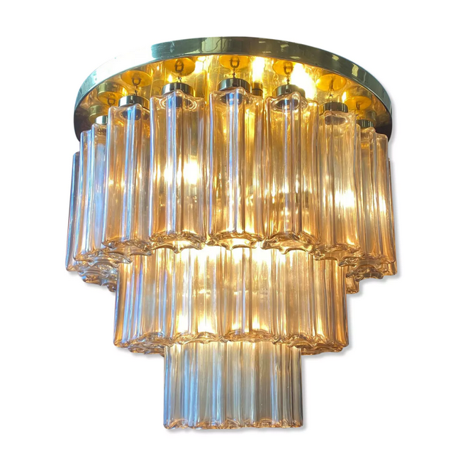 Design chandelier by Glashütte Limburg from 1960