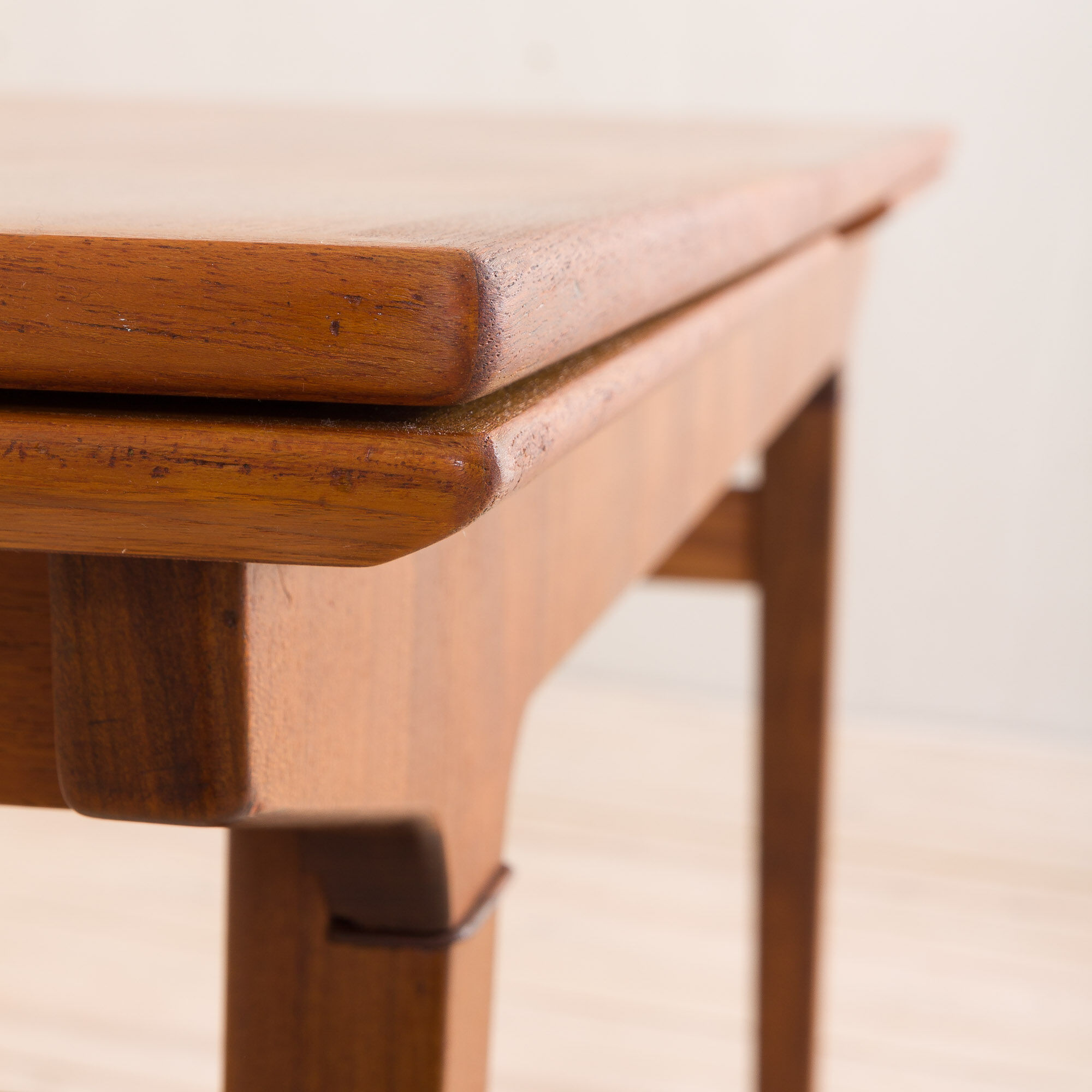 Teak extension dining table with concealed panels, Denmark, 60s
