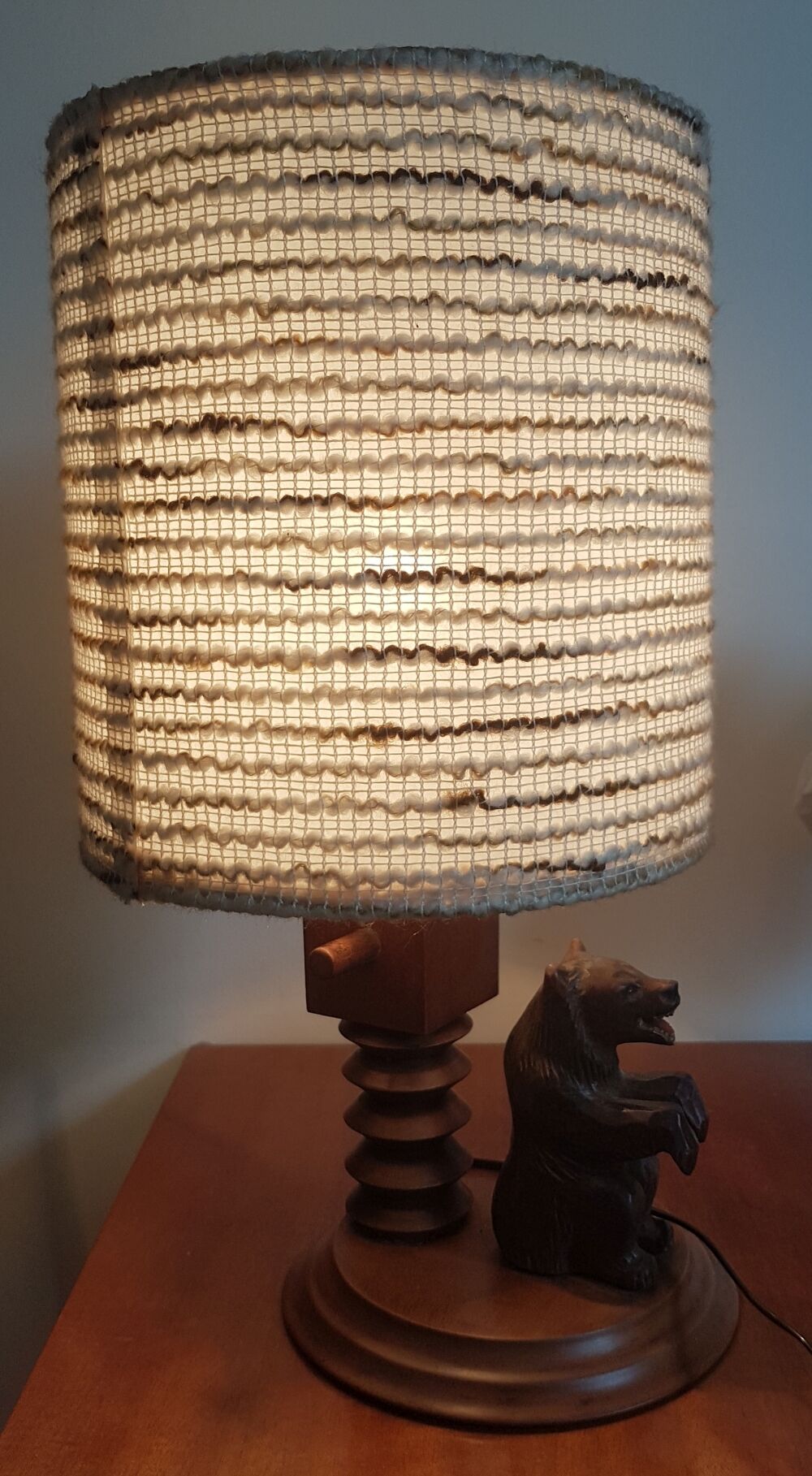 Lampe ours en bois