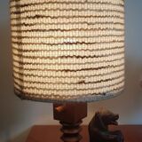 Wooden bear lamp