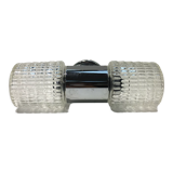 Wall lamp double lights chrome and glass 70s