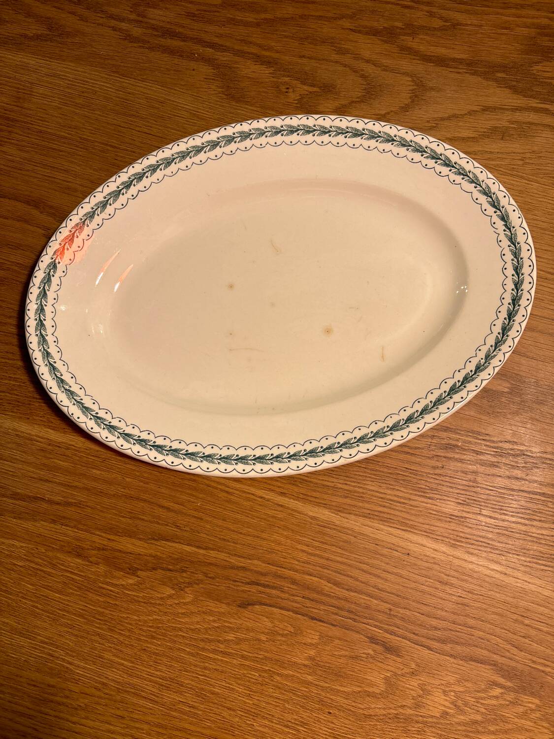 Old bourgeois earthenware serving dish