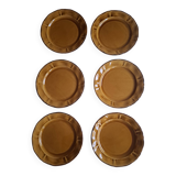 6 ochre earthenware plates from Haute Provence