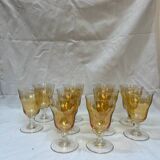 10 amber stemmed glasses 1980