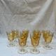 10 amber stemmed glasses 1980