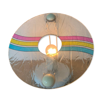 Toffoli Lamp Multicolor Plastic 80´s Disk Shape Pop Italy Disco Series