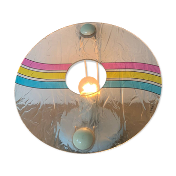 Toffoli Lamp Multicolor Plastic 80´s Disk Shape Pop Italy Disco Series