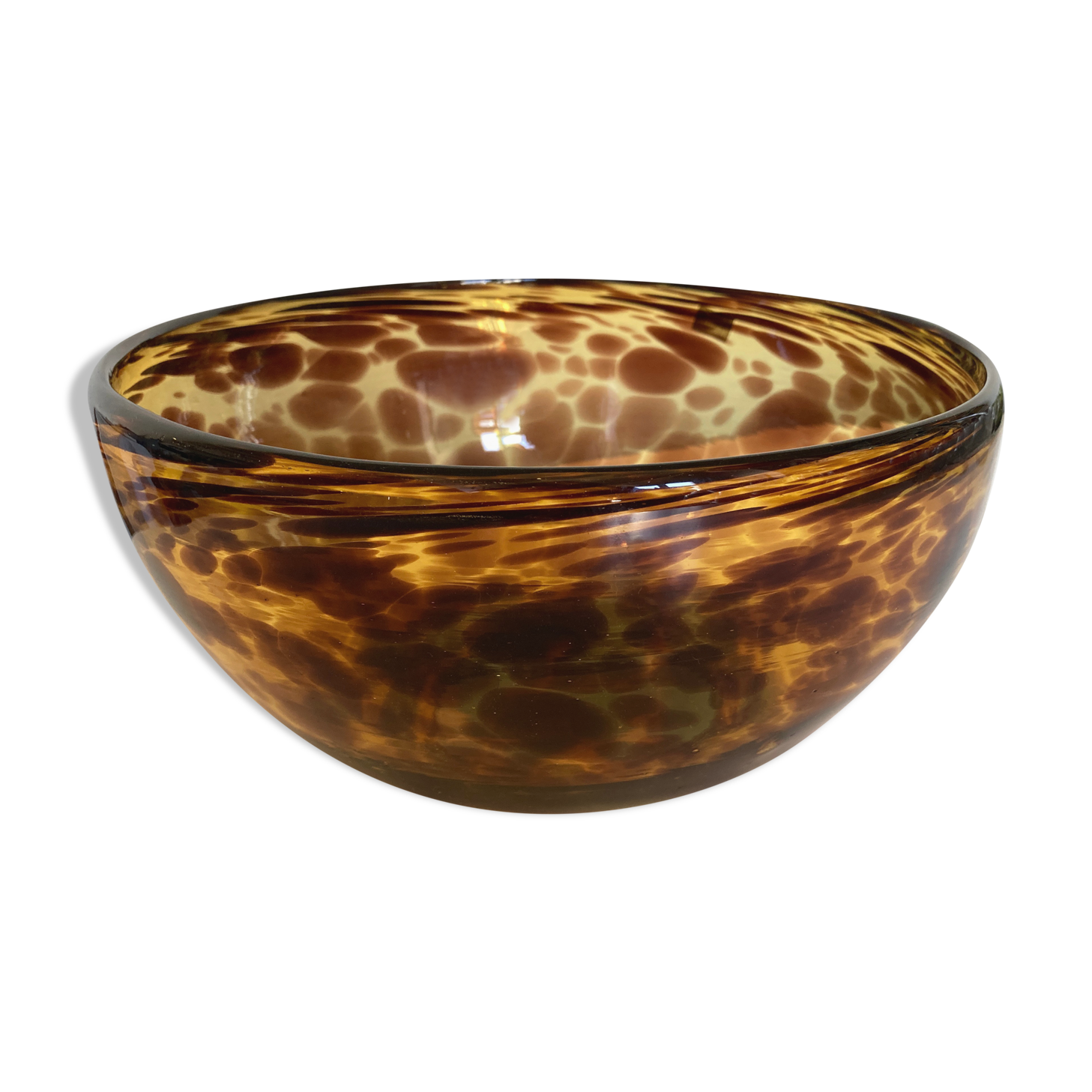 Salad bowl fruit cut XL glass scales macchia Murano Italian design