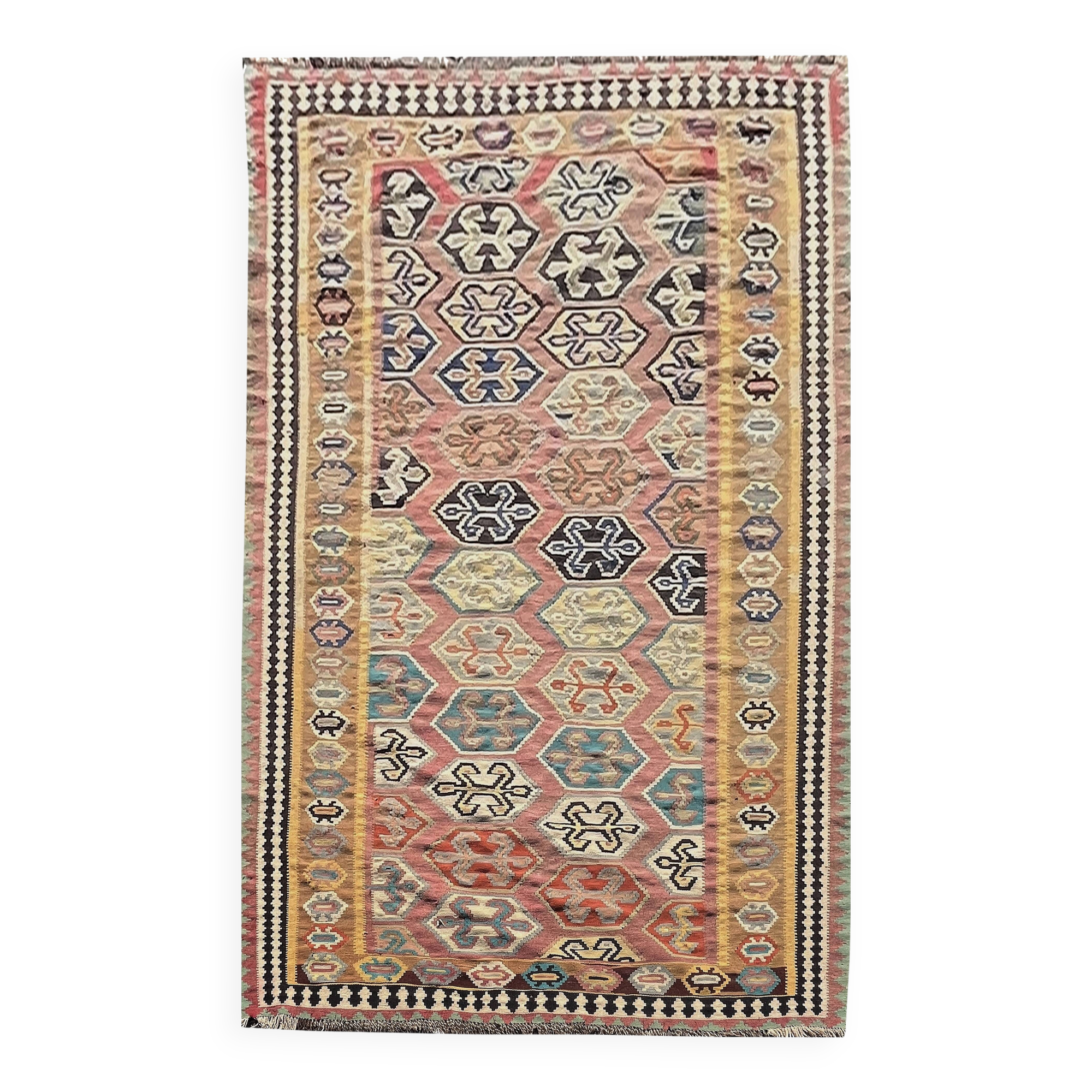Kilim Rug Made By The Gashgai Tribes In Iran: 1.60 X 2.95 Meters