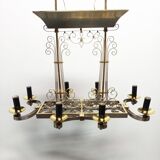 Important gilded brass chandelier circa 1940