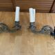 Paire applique piano double ancienne e. muller bronze doré fin xixeme