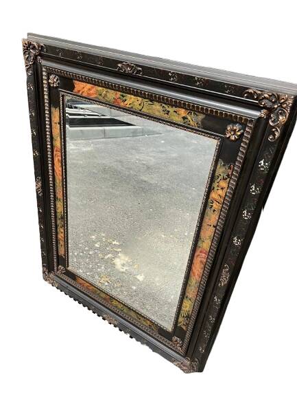 Mirror with painted wooden frame