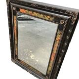 Mirror with painted wooden frame