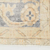 7x10 beige & navy blue vintage rug, 215x302cm
