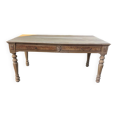 Grand bureau ancien en bois brut