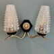 Double applique Mid Century Modern attributed to Maison Arlus, brass and glass.