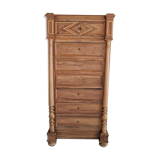 Semainier secretary Henri II in walnut and erable speckled