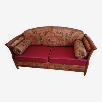 2-seater cherry wood sofa