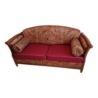 2-seater cherry wood sofa
