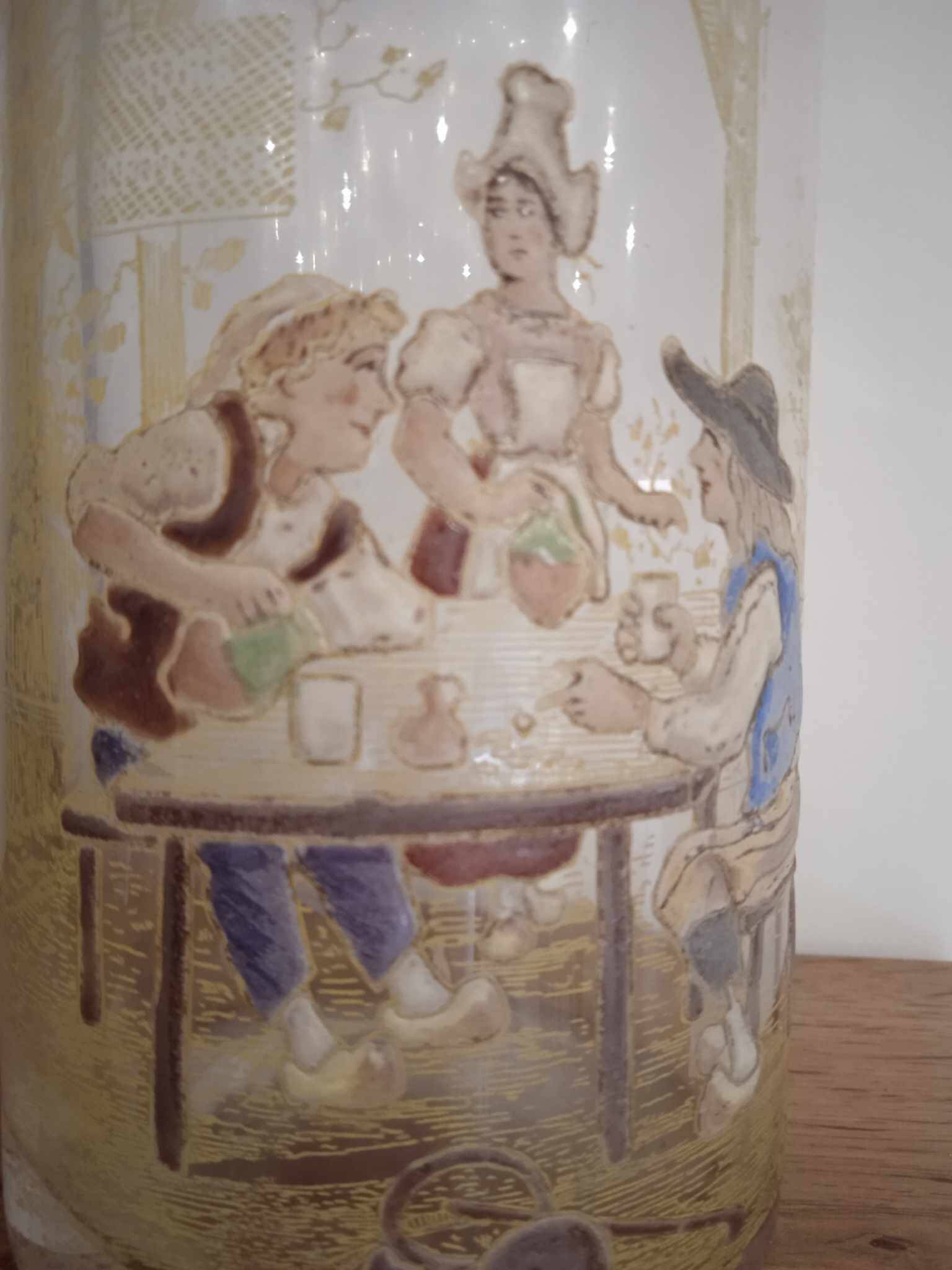 Enamelled cider depot decanter