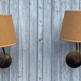 Two cornet-shaped wall lights