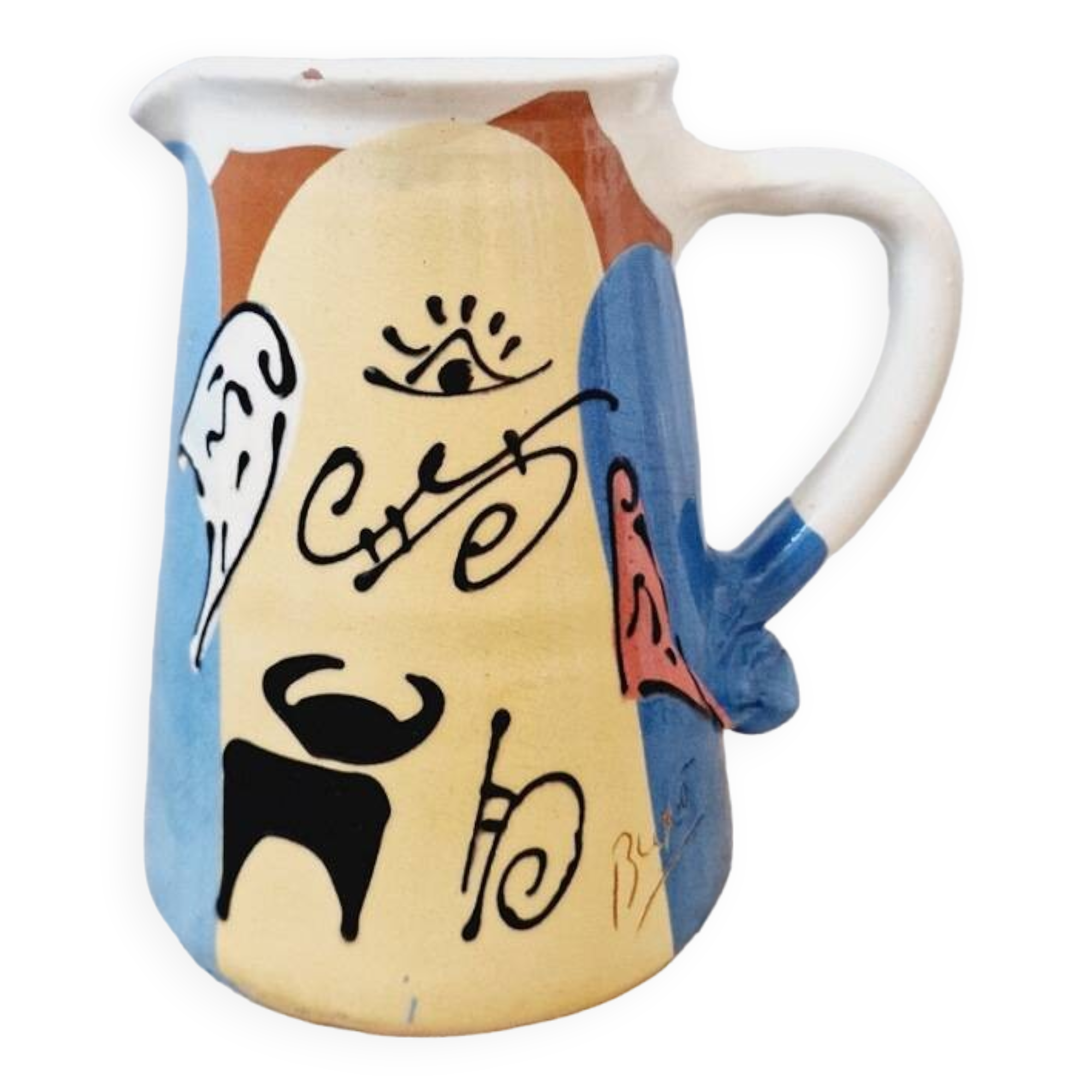 Vintage ceramic pitcher signed buxo