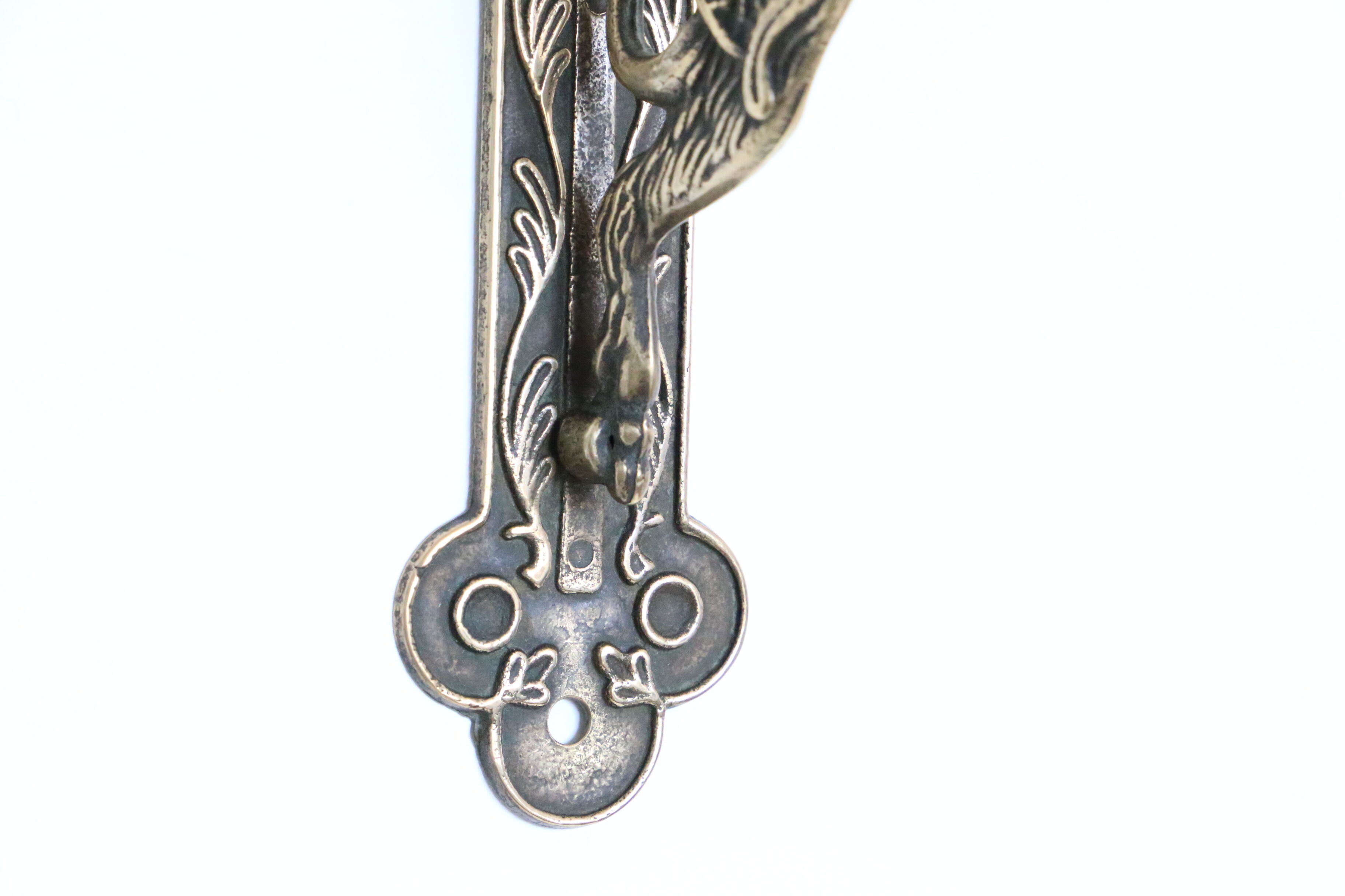 Gothic dragon rack, plant door or brass mantle holder