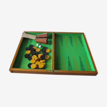 Jeu de jacquet et backgammon ancien en bois