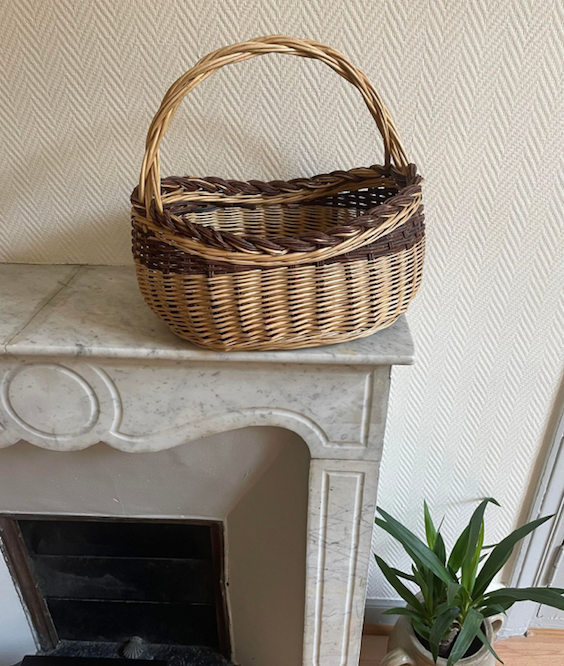 Panier osier bicolore