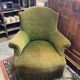 Velvet Green Toad Armchair With Fringe