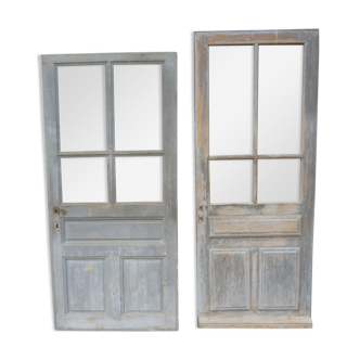 Pair of doors old gray patina