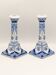 Pair of Royal Delft Blue and White Hand-Painted Ceramic Candlesticks
