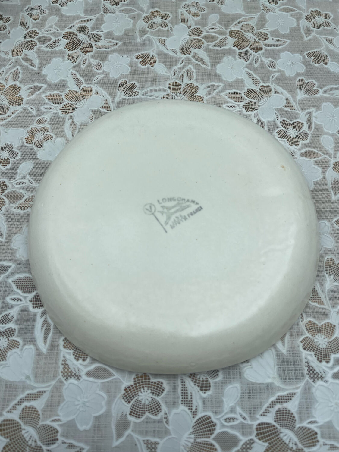 6 Longchamp Fondue Plates – 22 cm – Vintage Enameled Stoneware